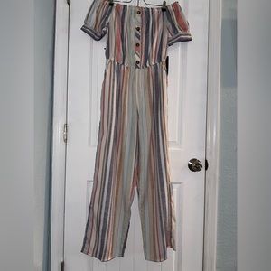 Blush Multicolored Pastel Striped Jumpsuit